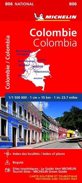 MAPA NATIONAL COLOMBIA (NATIONAL 806) | 9782067242609 | MICHELIN | Llibreria Drac - Librería de Olot | Comprar libros en catalán y castellano online