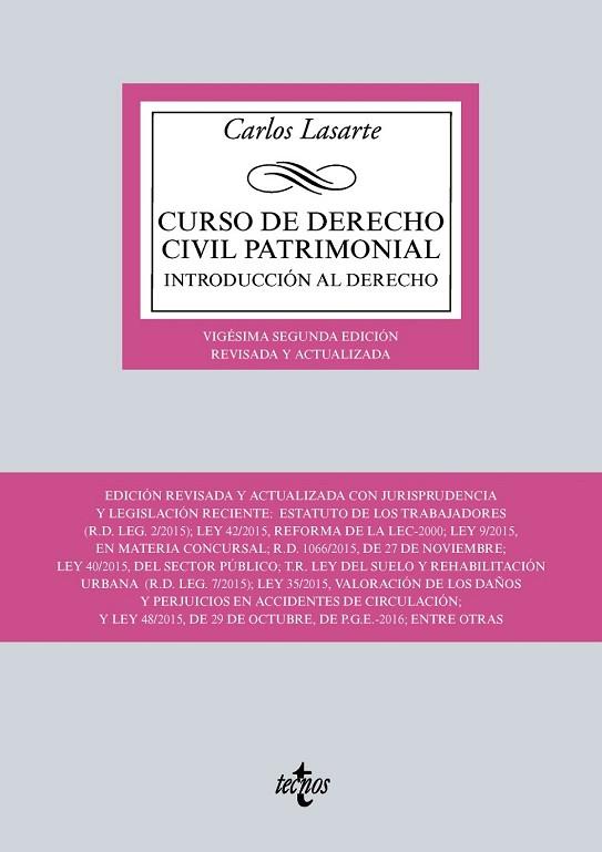 CURSO DE DERECHO CIVIL PATRIMONIAL | 9788430969777 | LASARTE, CARLOS | Llibreria Drac - Llibreria d'Olot | Comprar llibres en català i castellà online
