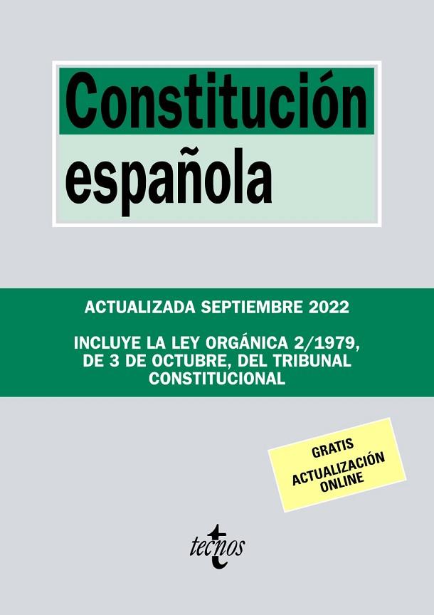 CONSTITUCIÓN ESPAÑOLA ED. 2022 | 9788430985661 | EDITORIAL TECNOS | Llibreria Drac - Llibreria d'Olot | Comprar llibres en català i castellà online
