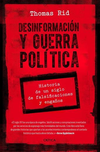 DESINFORMACIÓN Y GUERRA POLÍTICA | 9788491992776 | RID, THOMAS | Llibreria Drac - Llibreria d'Olot | Comprar llibres en català i castellà online