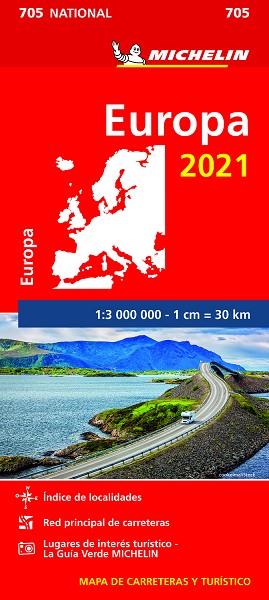 MAPA EUROPA 2021 (NATIONAL 705) | 9782067249912 | MICHELIN | Llibreria Drac - Librería de Olot | Comprar libros en catalán y castellano online