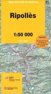 RIPOLLES. MAPA COMARCAL DE CATALUNYA 1:50 000.  | 9788439397649 | Llibreria Drac - Librería de Olot | Comprar libros en catalán y castellano online
