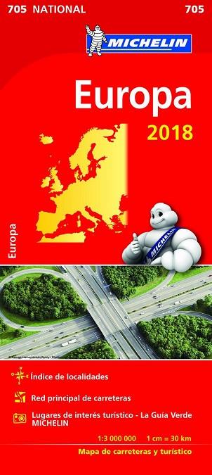 MAPA NATIONAL EUROPA (705) MICHELIN 2018 | 9782067228634 | VV.AA. | Llibreria Drac - Librería de Olot | Comprar libros en catalán y castellano online