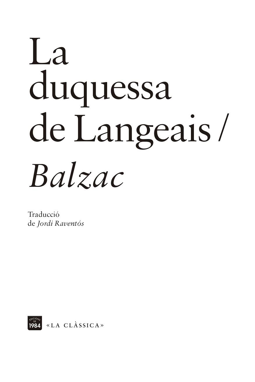 DUQUESSA DE LANGEAIS, LA | 9788418858161 | BALZAC, HONORÉ DE | Llibreria Drac - Llibreria d'Olot | Comprar llibres en català i castellà online