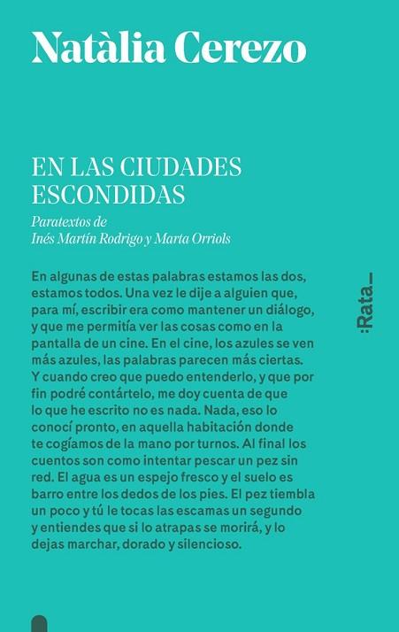 EN LAS CIUDADES ESCONDIDAS | 9788416738410 | CEREZO, NATÀLIA | Llibreria Drac - Llibreria d'Olot | Comprar llibres en català i castellà online