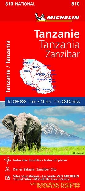 MAPA NATIONAL TANZANIA-ZANZIBAR (NATIONAL 810) | 9782067242586 | MICHELIN | Llibreria Drac - Librería de Olot | Comprar libros en catalán y castellano online