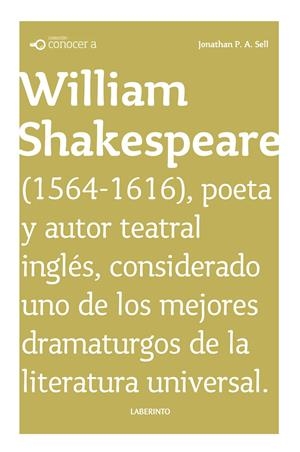 CONOCER A WILLIAM SHAKESPEARE | 9788484835165 | SELL, JONATHAN P. A. | Llibreria Drac - Librería de Olot | Comprar libros en catalán y castellano online