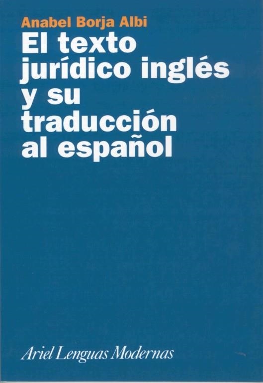TEXTO JURIDICO INGLES Y SU TRADUCCION | 9788434481152 | BORJA | Llibreria Drac - Llibreria d'Olot | Comprar llibres en català i castellà online