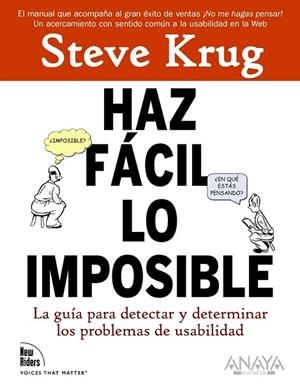 HAZ FACIL LO IMPOSIBLE | 9788441527546 | KRUG, STEVE | Llibreria Drac - Llibreria d'Olot | Comprar llibres en català i castellà online