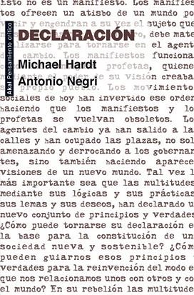 DECLARACIÓN | 9788446037262 | HARDT, MICHAEL ; NEGRI, ANTONIO | Llibreria Drac - Librería de Olot | Comprar libros en catalán y castellano online