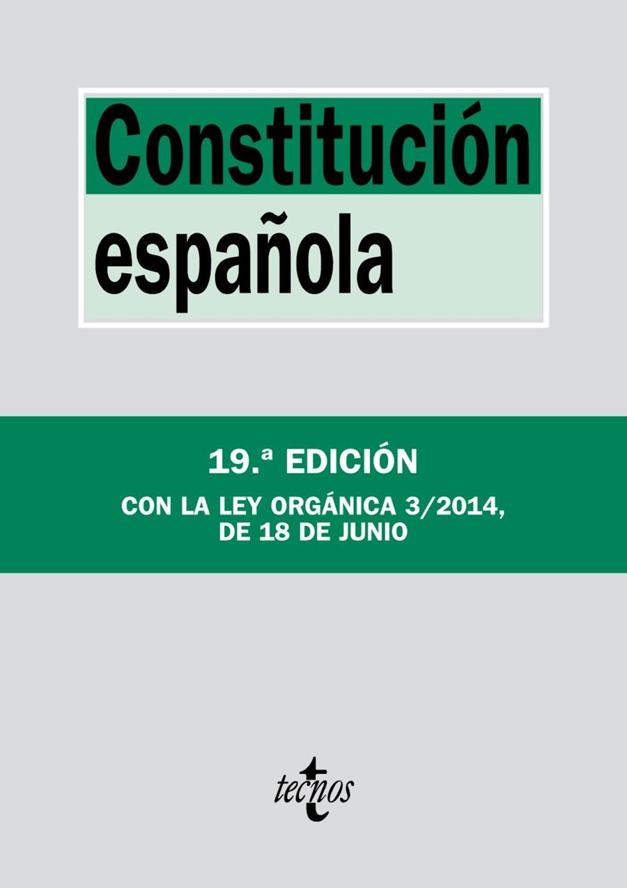 CONSTITUCIÓN ESPAÑOLA (EDICIÓN JUNIO 2014) | 9788430962464 | Llibreria Drac - Librería de Olot | Comprar libros en catalán y castellano online