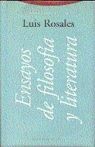 ENSAYOS DE FILOSOFIA Y LITERATURA | 9788481642063 | ROSALES, LUIS | Llibreria Drac - Llibreria d'Olot | Comprar llibres en català i castellà online