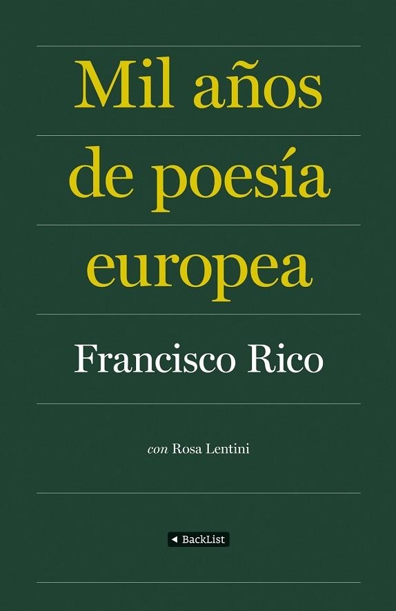 MIL AÑOS DE POESIA EUROPEA | 9788408086840 | RICO, FRANCISCO | Llibreria Drac - Librería de Olot | Comprar libros en catalán y castellano online