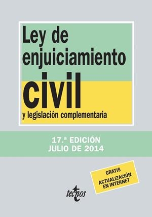 LEY DE ENJUICIAMIENTO CIVIL Y LEGISLACIÓN COMPLEMENTARIA (EDICIÓN 1 AGOSTO 2014) | 9788430962365 | VV.AA. | Llibreria Drac - Librería de Olot | Comprar libros en catalán y castellano online