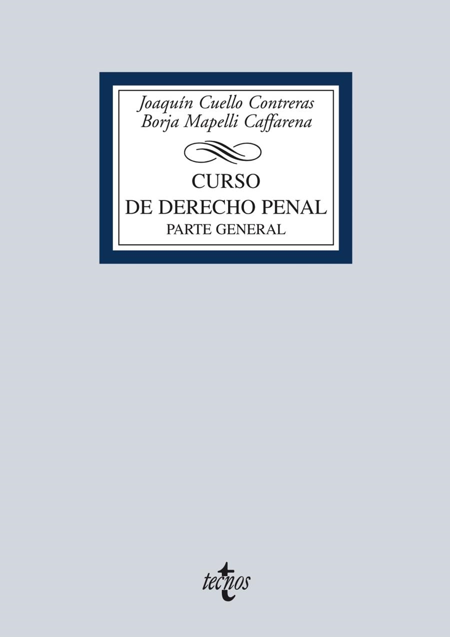 CURSO DE DERECHO PENAL | 9788430962891 | CUELLO, JOAQUÍN ; MAPELLI, BORJA | Llibreria Drac - Librería de Olot | Comprar libros en catalán y castellano online