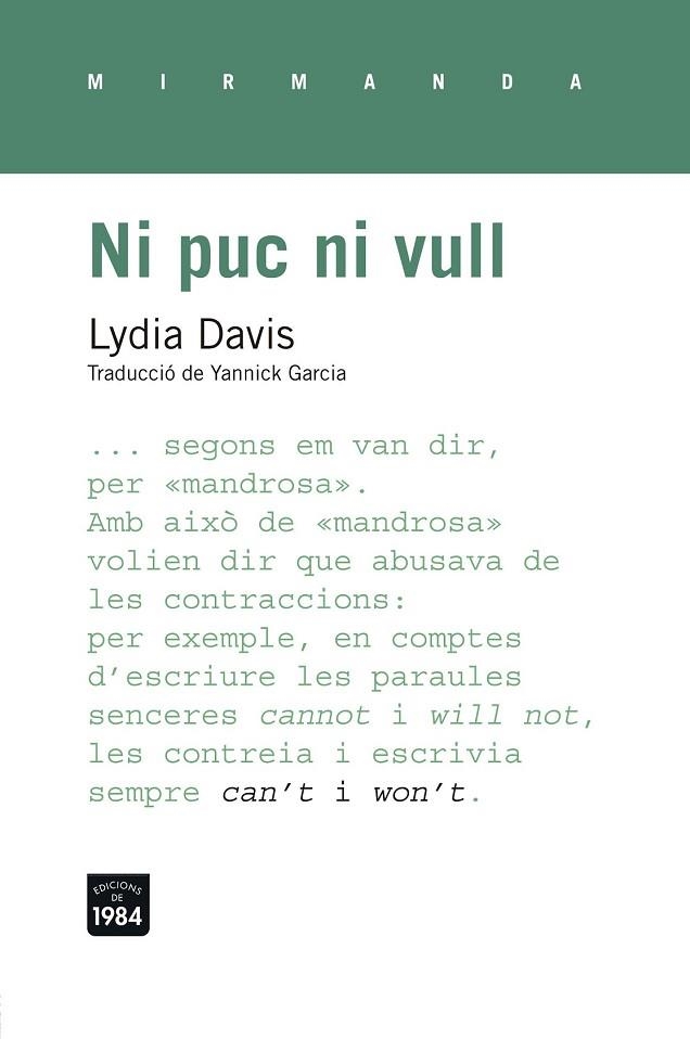 NI PUC NI VULL | 9788415835530 | DAVIS, LYDIA | Llibreria Drac - Librería de Olot | Comprar libros en catalán y castellano online