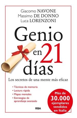 GENIO EN 21 DÍAS | 9788490564585 | DE DONNO, MASSIMO; NAVONE ,GIACOMO; LORENZONI, LUCA | Llibreria Drac - Llibreria d'Olot | Comprar llibres en català i castellà online