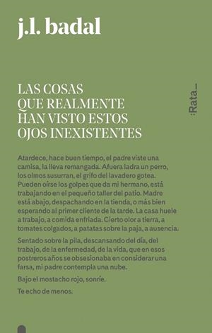 COSAS QUE REALMENTE HAN VISTO ESTOS OJOS INEXISTENTES, LAS | 9788416738151 | BADAL, JOSEP LLUÍS | Llibreria Drac - Librería de Olot | Comprar libros en catalán y castellano online