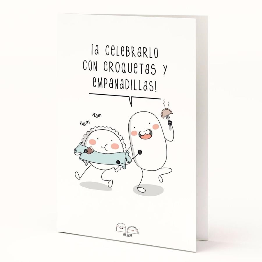 TARJETA A5 ¡A CELEBRARLO CON CROQUETAS Y EMPANADILLAS! | 8432715096283 | TANTANFAN | Llibreria Drac - Librería de Olot | Comprar libros en catalán y castellano online