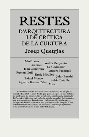RESTES D'ARQUITECTURA I DE CRÍTICA DE LA CULTURA | 9788494717420 | QUETGLAS, JOSEP | Llibreria Drac - Librería de Olot | Comprar libros en catalán y castellano online