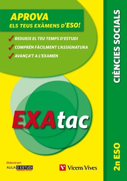 EXATAC 2 ESO CIENCIES SOCIALS | 9788468211251 | AULA D'ESTUDI ASSESSORIA D'ESTUDI S.L. | Llibreria Drac - Librería de Olot | Comprar libros en catalán y castellano online