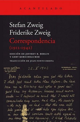 CORRESPONDENCIA (1912-1942) | 9788416748181 | ZWEIG, STEFAN; ZWEIG, FRIEDERICKE | Llibreria Drac - Llibreria d'Olot | Comprar llibres en català i castellà online