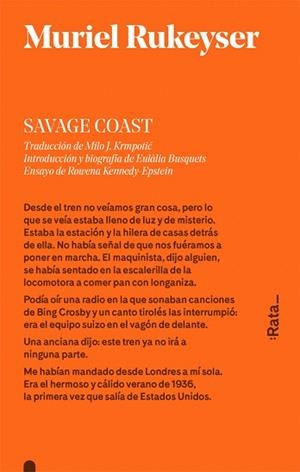 SAVAGE COAST | 9788416738113 | RUKEYSER, MURIEL | Llibreria Drac - Librería de Olot | Comprar libros en catalán y castellano online