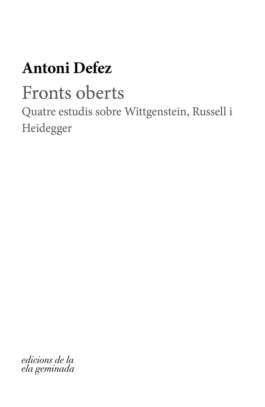 FRONTS OBERTS | 9788412143010 | DEFEZ, ANTONI | Llibreria Drac - Librería de Olot | Comprar libros en catalán y castellano online