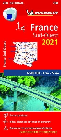 MAPA NATIONAL FRANCIA SUD-OUEST 2021 (NATIONAL 707) | 9782067249035 | MICHELIN | Llibreria Drac - Librería de Olot | Comprar libros en catalán y castellano online