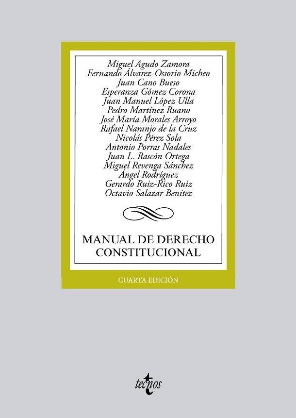 MANUAL DE DERECHO CONSTITUCIONAL | 9788430959327 | AGUDO, MIGUEL; ÁLVAREZ-OSSORIO, FERNANDO; CANO, JUAN; GÓMEZ, ESPERANZA; LÓPEZ | Llibreria Drac - Llibreria d'Olot | Comprar llibres en català i castellà online