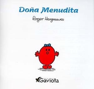DOÑA MENUDITA | 9788439285779 | HARGREAVES, | Llibreria Drac - Llibreria d'Olot | Comprar llibres en català i castellà online