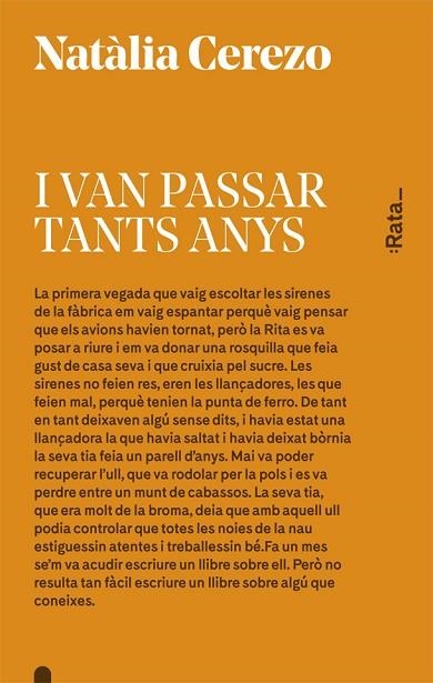 I VAN PASSAR TANTS ANYS | 9788416738045 | CEREZO, NATÀLIA | Llibreria Drac - Librería de Olot | Comprar libros en catalán y castellano online