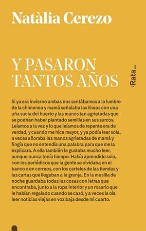 Y PASARON TANTOS AÑOS | 9788416738052 | CEREZO, NATÀLIA | Llibreria Drac - Llibreria d'Olot | Comprar llibres en català i castellà online