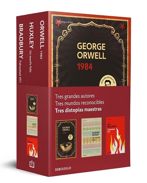DISTOPÍAS MAESTRAS (PACK QUE INCLUYE: 1984, FAHRENHEIT 451 Y UN MUNDO FELIZ) | 9788466359542 | AA.DD. | Llibreria Drac - Librería de Olot | Comprar libros en catalán y castellano online