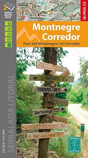 MONTNEGRE CORREDOR MAPA 1:25.000 ALPINA | 9788480909037 | AA.DD. | Llibreria Drac - Librería de Olot | Comprar libros en catalán y castellano online