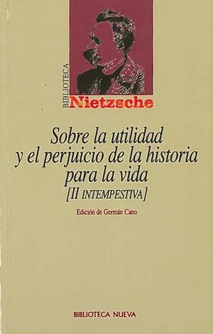 SOBRE LA UTILIDAD Y EL PERJUICIO DE LA HISTORIA PARA LA VIDA | 9788470306549 | NIETZSCHE | Llibreria Drac - Llibreria d'Olot | Comprar llibres en català i castellà online