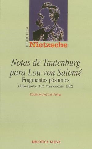 NOTAS DE TAUTENBURG PARA LOU VON SALOME. FRAGMENTOS POSTUMOS | 9788497421744 | PUERTAS, JOSE LUIS (ED) | Llibreria Drac - Librería de Olot | Comprar libros en catalán y castellano online