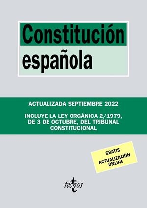 CONSTITUCIÓN ESPAÑOLA ED. 2022 | 9788430985661 | EDITORIAL TECNOS | Llibreria Drac - Librería de Olot | Comprar libros en catalán y castellano online