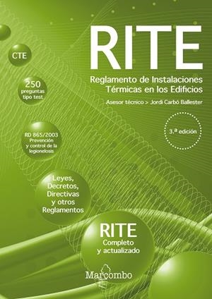 REGLAMENTO DE INSTALACIONES TÉRMICAS EN LOS EDIFICIOS 3ED | 9788426733313 | CARBÓ, JORDI | Llibreria Drac - Llibreria d'Olot | Comprar llibres en català i castellà online