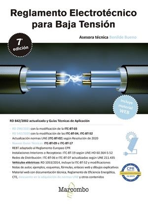 REGLAMENTO ELECTROTÉCNICO PARA BAJA TENSIÓN 7.ª EDICIÓN | 9788426733719 | BUENO, BENILDE | Llibreria Drac - Llibreria d'Olot | Comprar llibres en català i castellà online