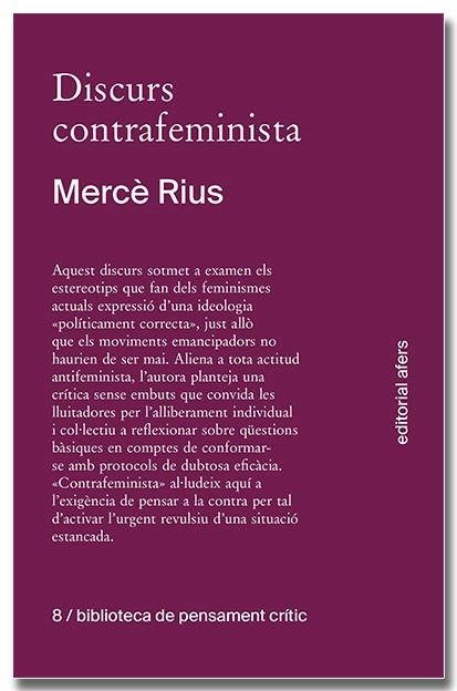 DISCURS CONTRAFEMINISTA | 9788418618758 | RIUS, MERCÈ | Llibreria Drac - Llibreria d'Olot | Comprar llibres en català i castellà online