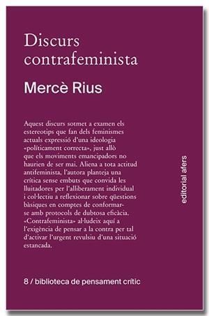 DISCURS CONTRAFEMINISTA | 9788418618758 | RIUS, MERCÈ | Llibreria Drac - Librería de Olot | Comprar libros en catalán y castellano online