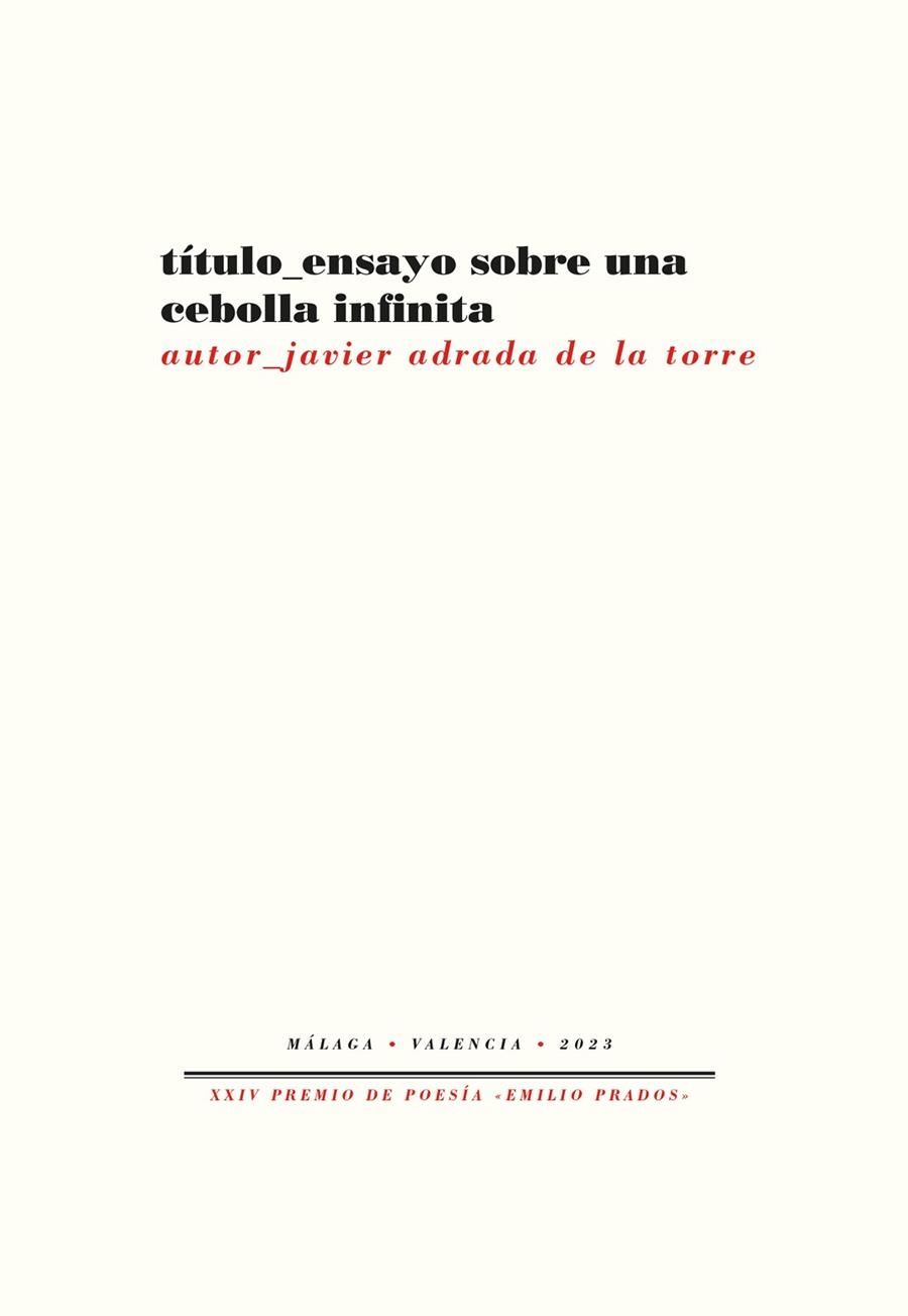 ENSAYO SOBRE UNA CEBOLLA INFINITA | 9788419633873 | ADRADA DE LA TORRE, JAVIER | Llibreria Drac - Librería de Olot | Comprar libros en catalán y castellano online