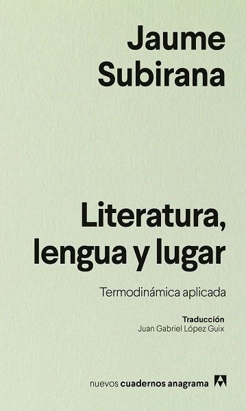 LITERATURA, LENGUA Y LUGAR | 9788433946577 | SUBIRANA, JAUME | Llibreria Drac - Librería de Olot | Comprar libros en catalán y castellano online