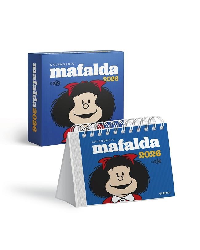 MAFALDA 2026 CALENDARI ESCRIPTORI BLAU AMB CAIXA | 9786316693211 | QUINO | Llibreria Drac - Llibreria d'Olot | Comprar llibres en català i castellà online