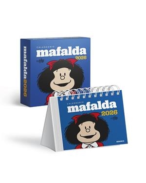 MAFALDA 2026 CALENDARI ESCRIPTORI BLAU AMB CAIXA | 9786316693211 | QUINO | Llibreria Drac - Librería de Olot | Comprar libros en catalán y castellano online