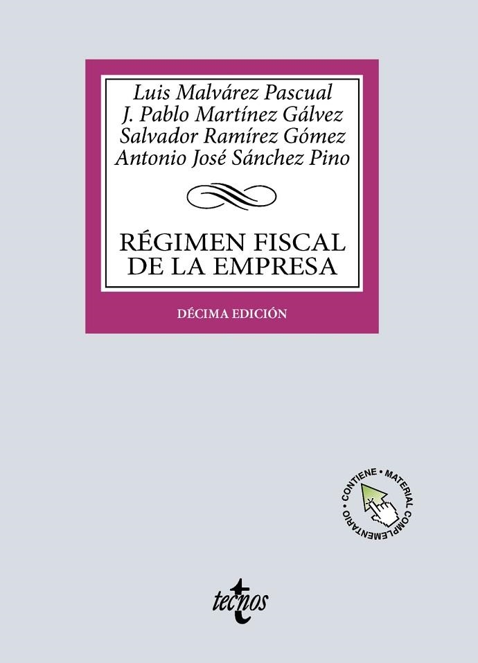 RÉGIMEN FISCAL DE LA EMPRESA | 9788430992805 | MALVÁREZ PASCUAL, LUIS A./MARTÍNEZ GÁLVEZ, J. PABLO/RAMÍREZ GÓMEZ, SALVADOR/SÁNCHEZ PINO, ANTONIO JO | Llibreria Drac - Llibreria d'Olot | Comprar llibres en català i castellà online