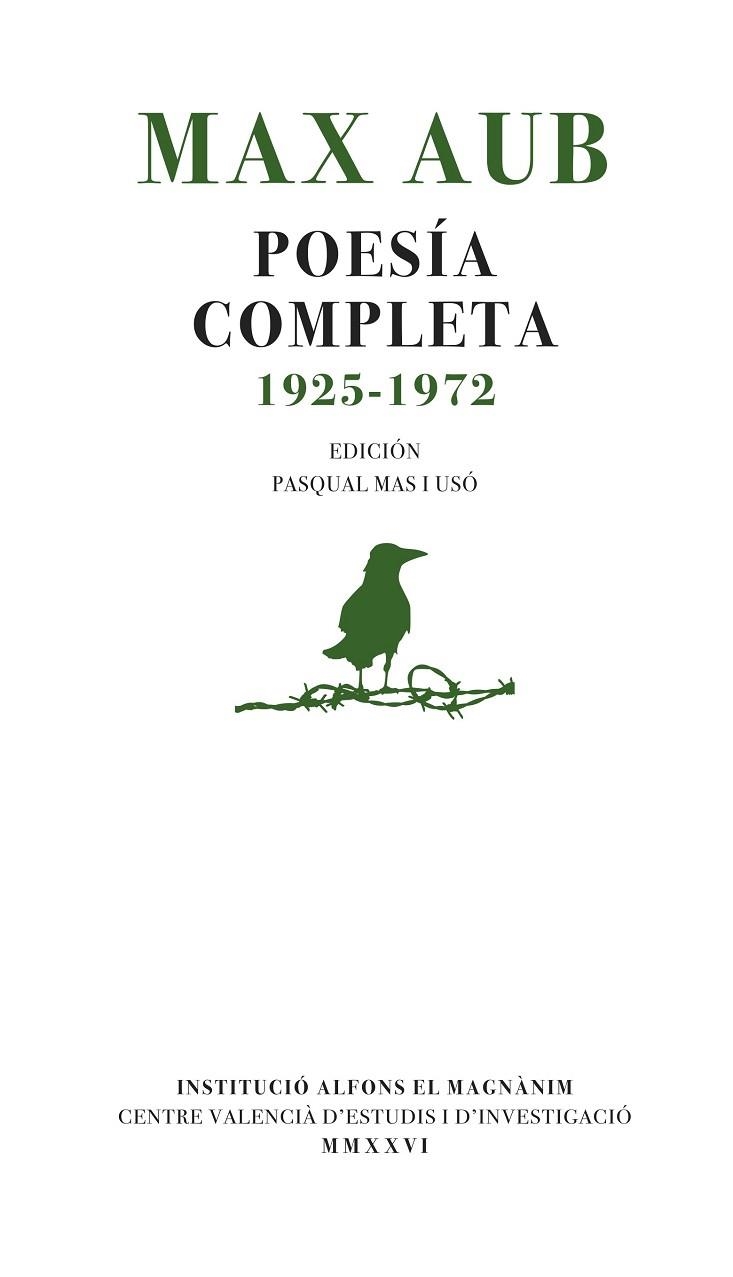 POESÍA COMPLETA (1925-1972) | 9788411561266 | AUB, MAX | Llibreria Drac - Llibreria d'Olot | Comprar llibres en català i castellà online
