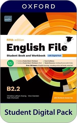ENGLISH FILE 5TH EDITION B2.2. STUDENT'S BOOK AND WORKBOOK AND DIGITAL WITH KEY | 9780194144728 | LATHAM-KOENIG, CHRISTINA/OXENDEN, CLIVE/CHOMACKI, KATE | Llibreria Drac - Librería de Olot | Comprar libros en catalán y castellano online