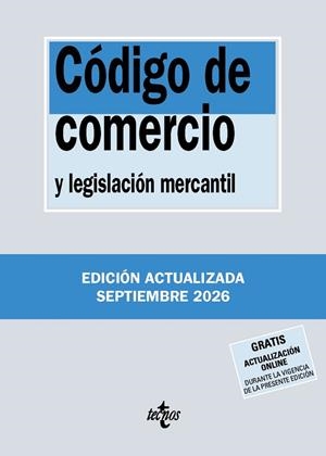CÓDIGO DE COMERCIO Y LEGISLACIÓN MERCANTIL | 9788430994366 | EDITORIAL TECNOS | Llibreria Drac - Llibreria d'Olot | Comprar llibres en català i castellà online